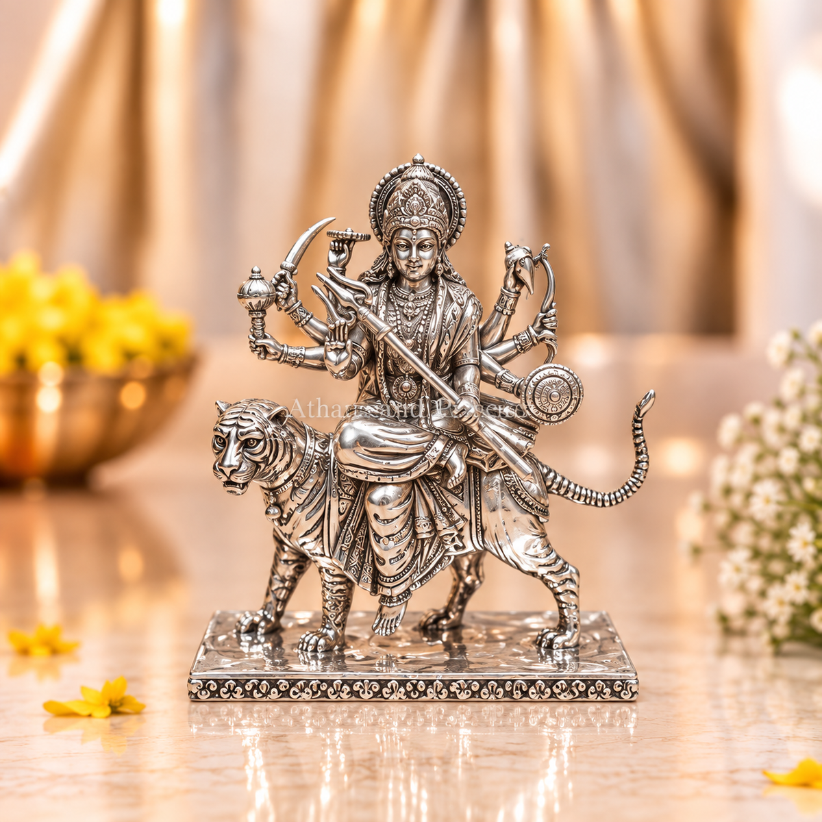 Silver Goddess Durga Idol