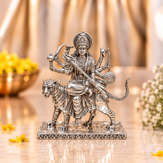 Silver Goddess Durga Idol