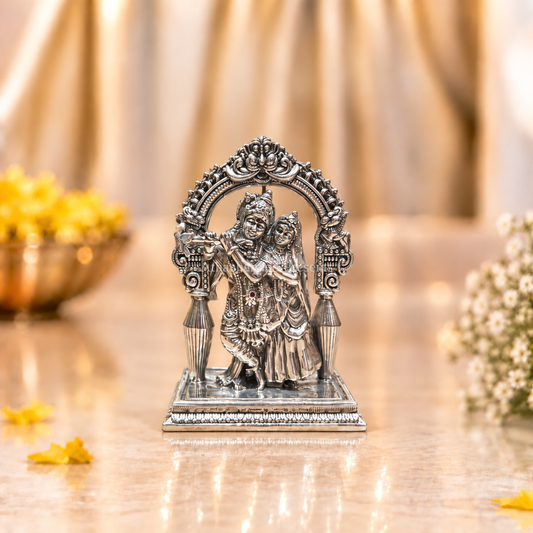 Silver Radha Krishna Idol