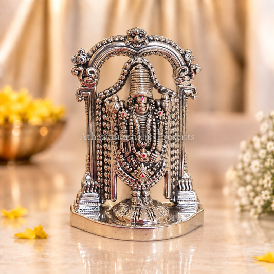 Silver Tirupati Balaji Idol with Arch